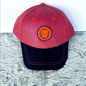 Marvel Black Panther Wakanda Forever Orange Purple Black Patterned Cap